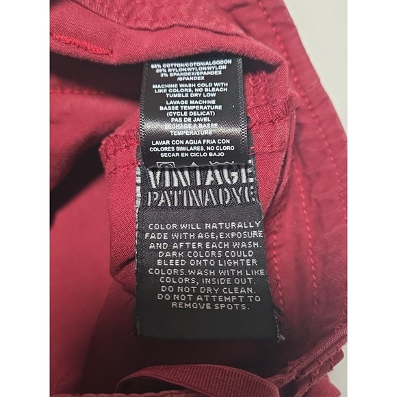 Kuhl Vintage Patina Dye Cargo Red Roll Up Hiking Pants Women's Size 8 Regular - Picture 14 of 14